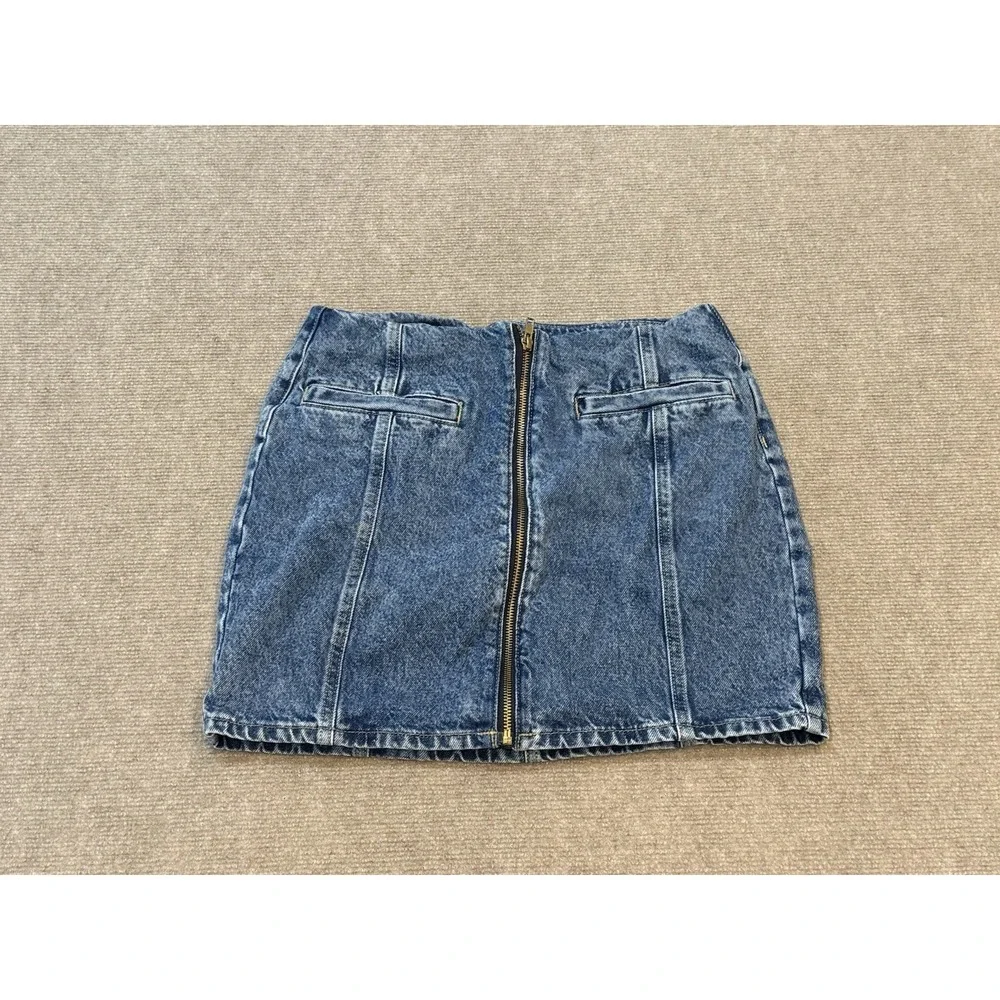 GAP Womens Denim Skirt Size 4 Blue Denim Stretch Full Zip Pencil